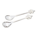 Nickel Plated Fleur-De-Lis 2 Piece Salad Set